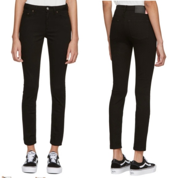 Acne Studios Bla Konst Women’s Black Climb Stay Black Denim Jeans Size 28 - Picture 1 of 10